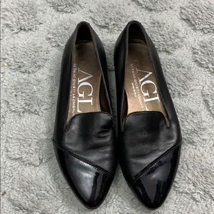 Faux leather flats